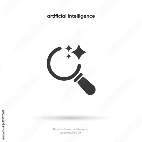 Generate AI button symbol. Artificial intelligence sign button. Machine learning generator and generate text and image press button prompt. Magic stars symbol. Chat brain assistant