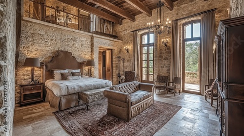 A historic castle restored to its former glory, preserving its medieval character while incorporating modern comforts photo