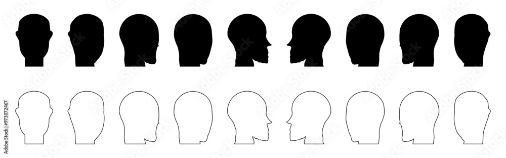 human head side view vector silhouette human head side view vector silhouette