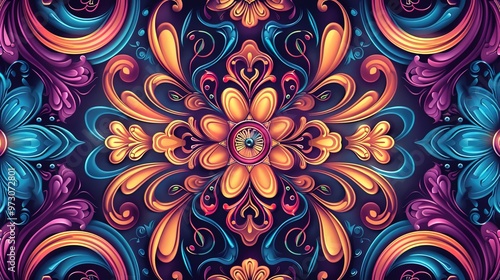 colourful motifs seamless wallpaper