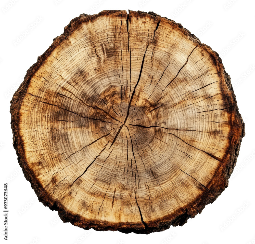 Fototapeta premium PNG Tree stump with visible growth rings