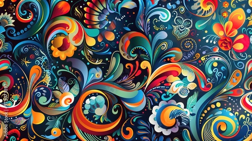 colourful motifs seamless wallpaper