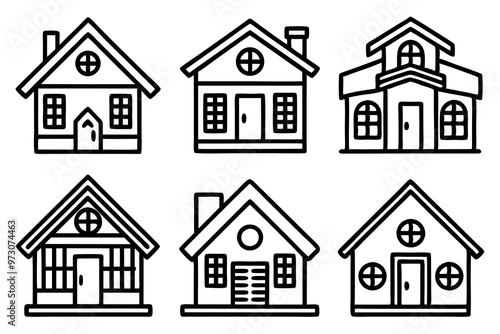 House icon, vector house logo, simple line art logo, home icon, building house icon