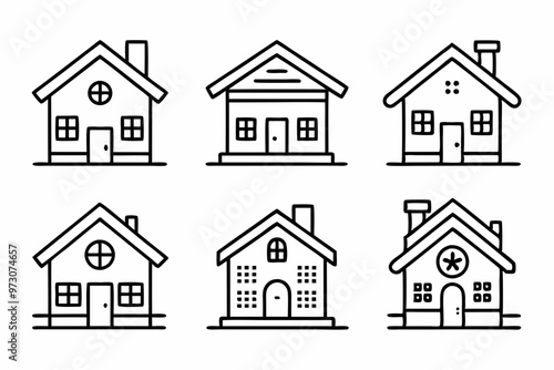 House icon, vector house logo, simple line art logo, home icon, building house icon