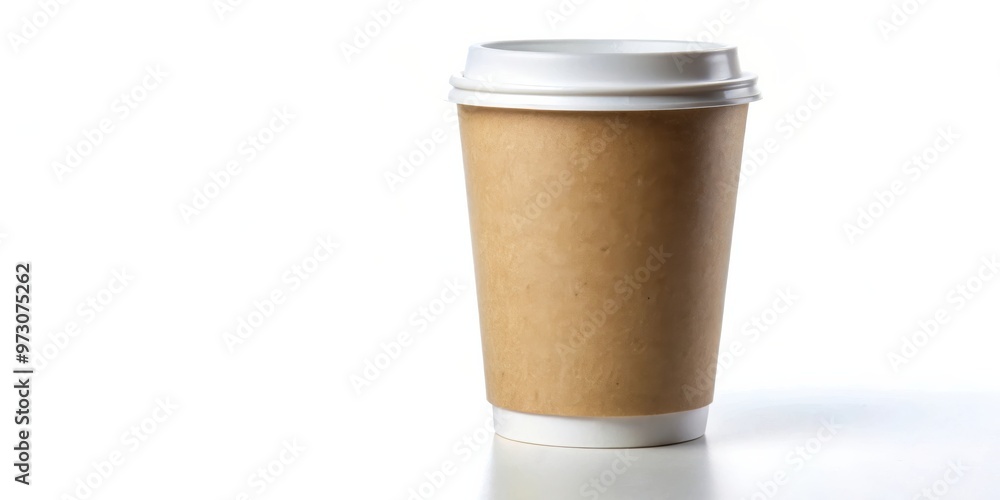 Isolated paper cup of coffee on white background Isolated paper cup of coffee on white background