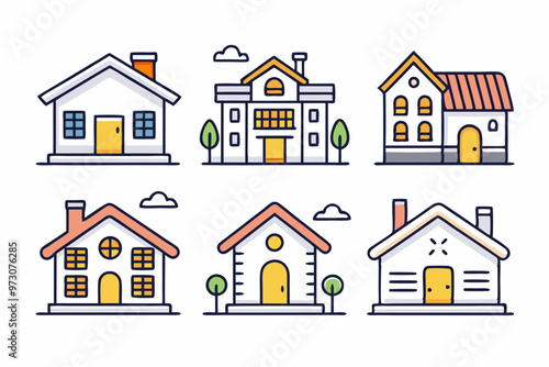 House icon, vector house logo, simple line art logo, home icon, building house icon