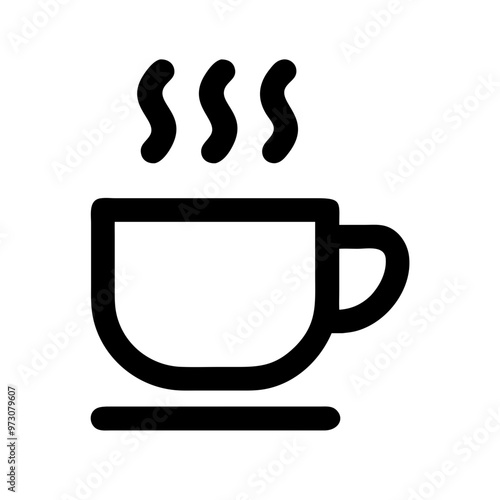 hot coffee cup vector logo on white background, cup of coffee with beans