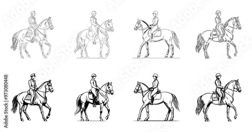 An young rider on a pony. Equestrian, horsemanship