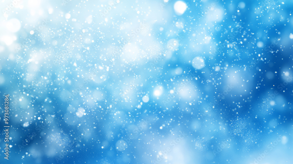 A blue winter background with snowflakes and glitter, for Christmas or New Year designs. A blue winter background with snowflakes and glitter, for Christmas or New Year designs.