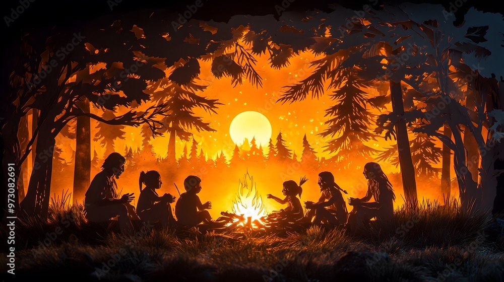 Native Americans Day, Vector papercut style. Native Americans Day, Vector papercut style.