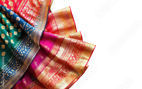 Traditional Sarees  on transparent background, png	