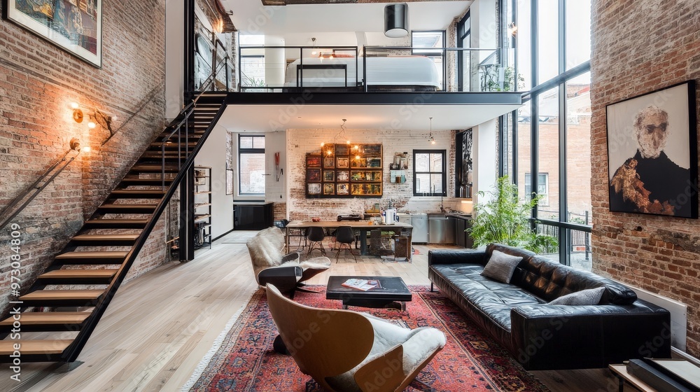 Beautiful view of Exposed Brick Loft Conversion Design
