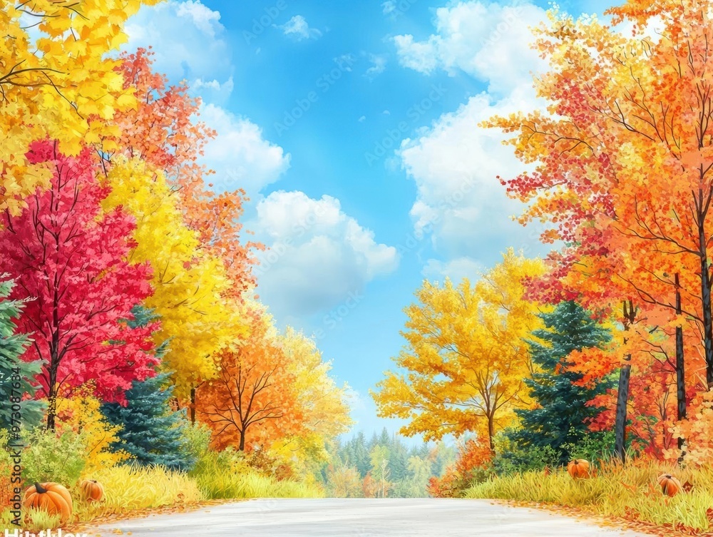 Thanksgiving trees in an autumnal setting Thanksgiving trees in an autumnal setting