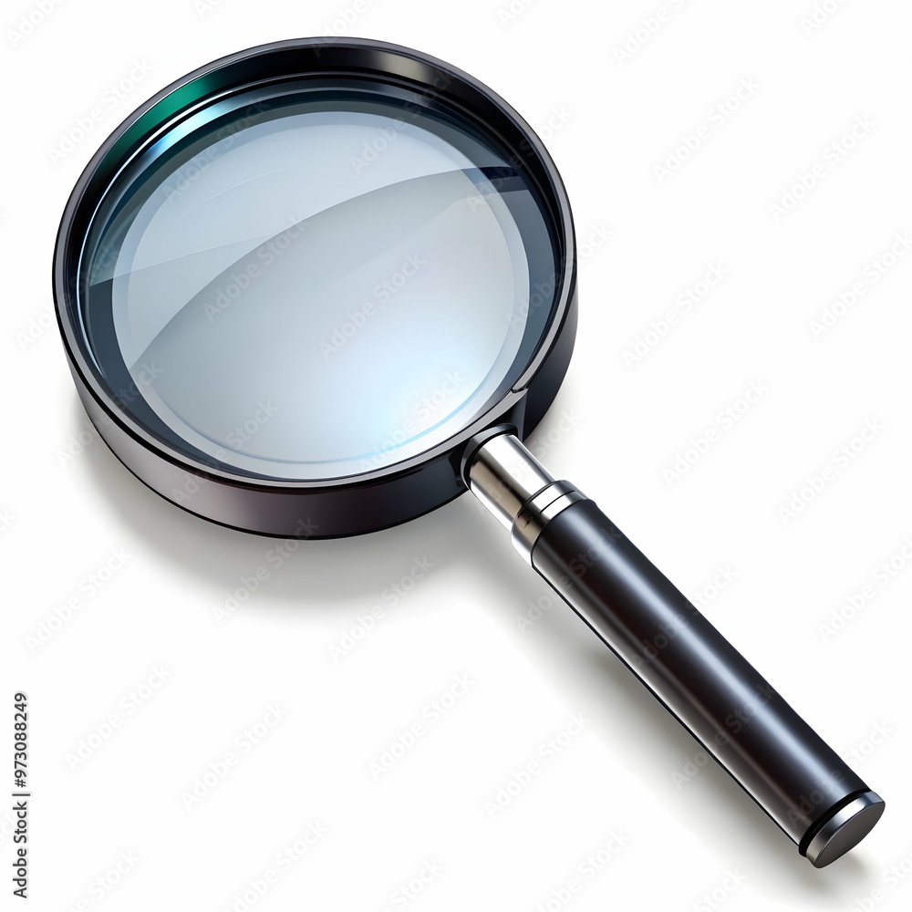 magnifier glass black big glass on white background magnifier glass black big glass on white background