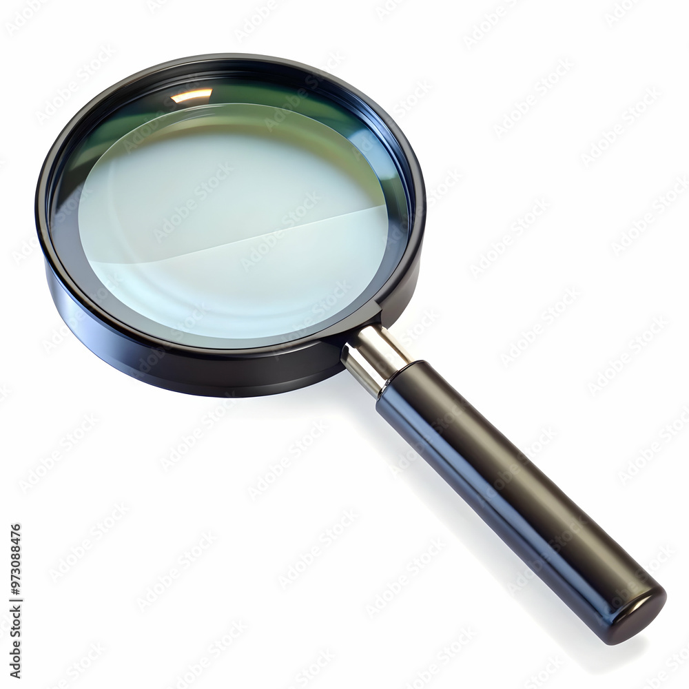 magnifier glass black big glass on white background magnifier glass black big glass on white background