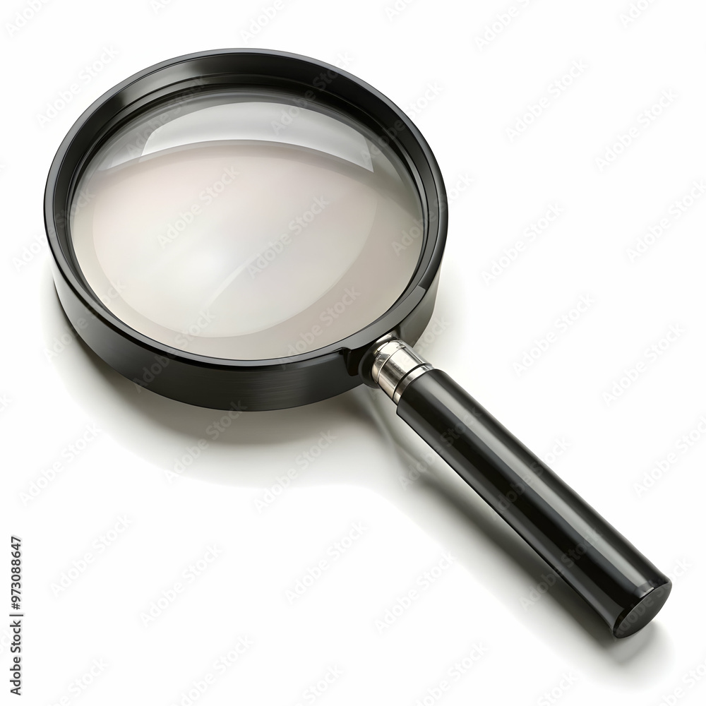 magnifier glass black big glass on white background magnifier glass black big glass on white background