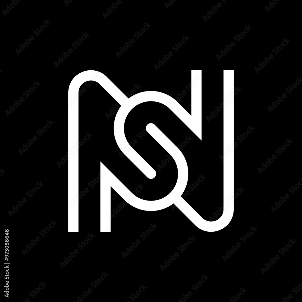Creative letter NS or SN monogram logo Creative letter NS or SN monogram logo