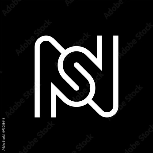 Creative letter NS or SN monogram logo