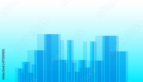 Blue Stock Market Trading Background. Wallpaper. Abstract Finance Banner. Graph. Vector Illustration