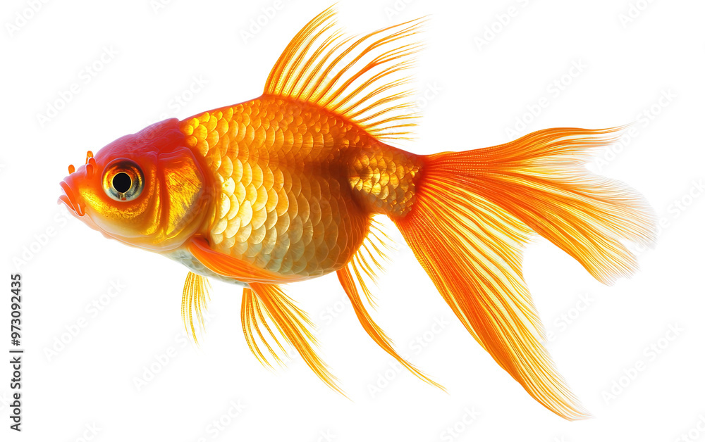 Orange goldfish on transparent background, png Orange goldfish on transparent background, png