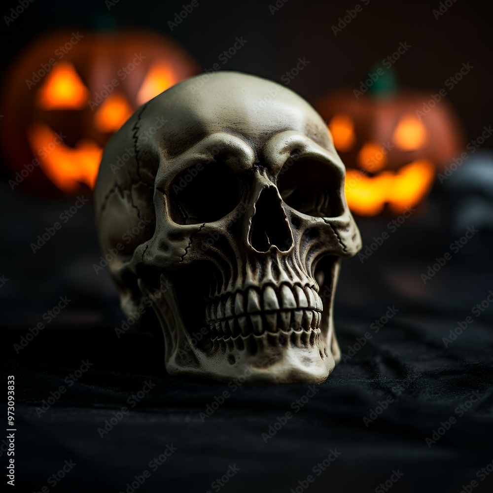 Obraz premium Halloween skull concept background