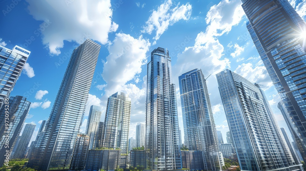 Fototapeta premium Discuss the unique architectural features that define modern cities.