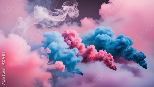 Abstract colorful smoke background. Generative Ai.