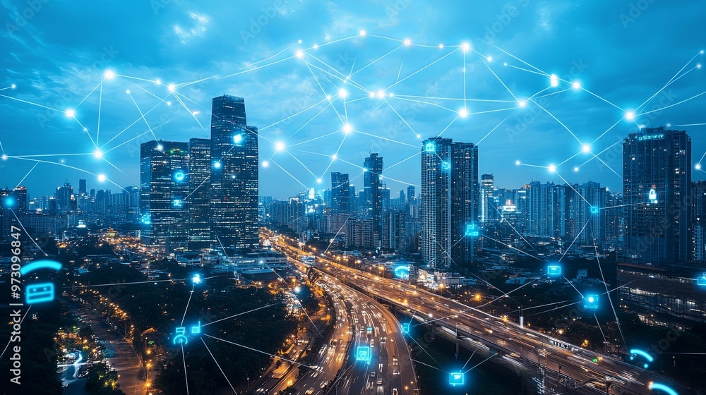 Smart City Network with Connected Devices and Buildings Smart City Network with Connected Devices and Buildings