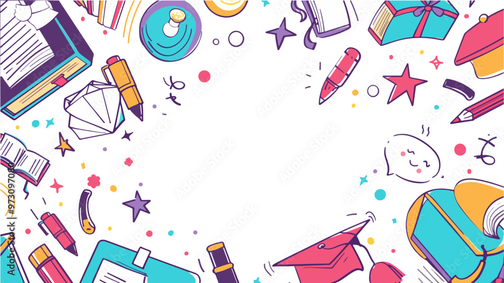 College doodle banner vector poster College doodle banner vector poster