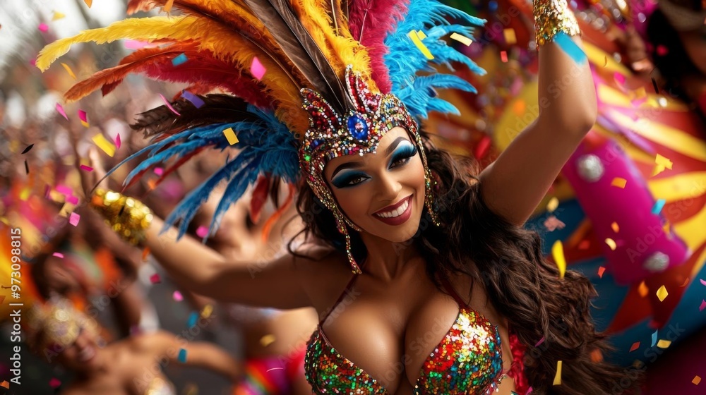 A festival parade with colorful floats and dancers in bright, eyecatching costumes, surrounded by confetti and streamers, creating a joyful atmosphere, A festival parade with colorful floats and dancers in bright, eyecatching costumes, surrounded by confetti and streamers, creating a joyful atmosphere,