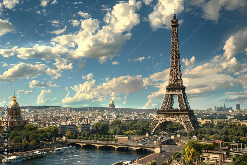 Eiffel tower - minimalist image, painting, wildlife photograph, Paris Olympics. Beautiful simple AI generated image Eiffel tower - minimalist image, painting, wildlife photograph, Paris Olympics. Beautiful simple AI generated image