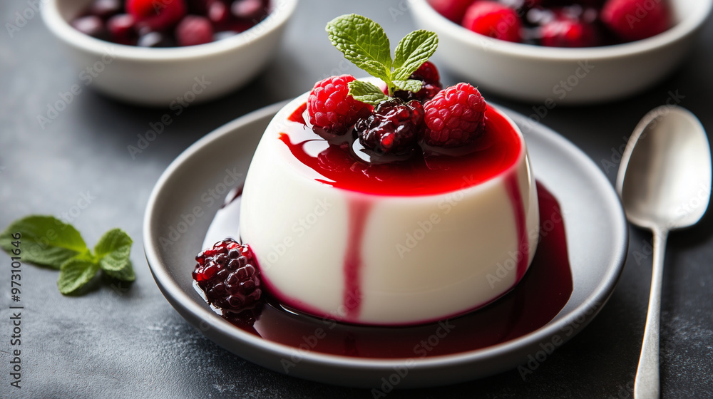 Panna cotta with berries Panna cotta with berries
