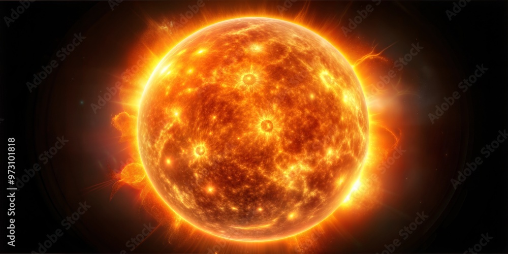 the sun, showcasing its fiery surface, dynamic solar flares, and the raw energy that sustains life the sun, showcasing its fiery surface, dynamic solar flares, and the raw energy that sustains life