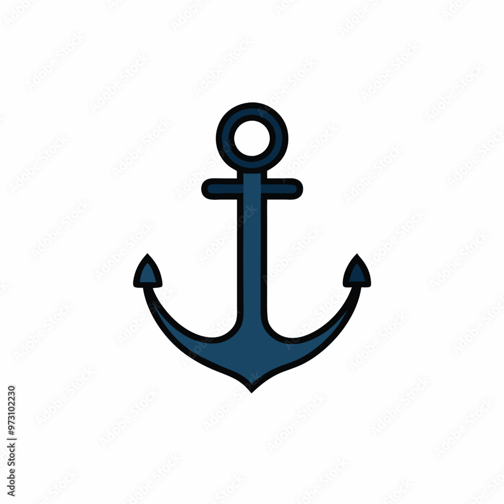 a Anchor icon ,vector illustration silhouette, isolated white background a Anchor icon ,vector illustration silhouette, isolated white background