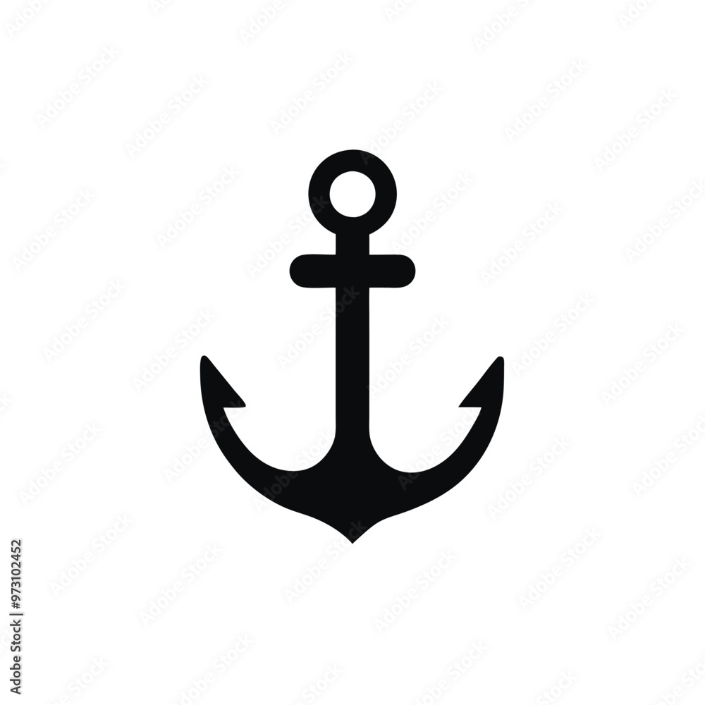 a Anchor icon ,vector illustration silhouette, isolated white background a Anchor icon ,vector illustration silhouette, isolated white background