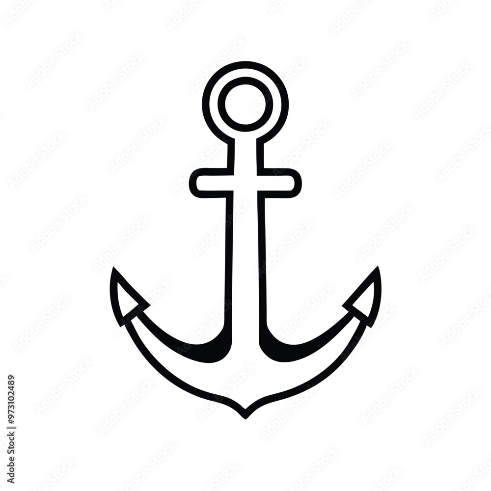 a Anchor icon ,vector illustration silhouette, isolated white background a Anchor icon ,vector illustration silhouette, isolated white background