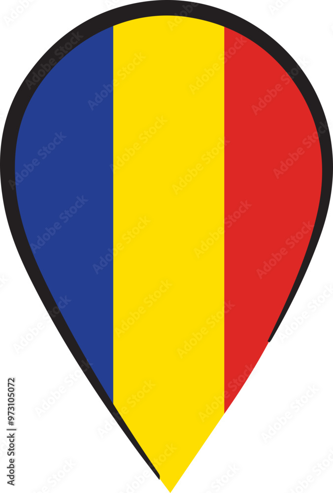 Fototapeta premium Romanian Flag Pin