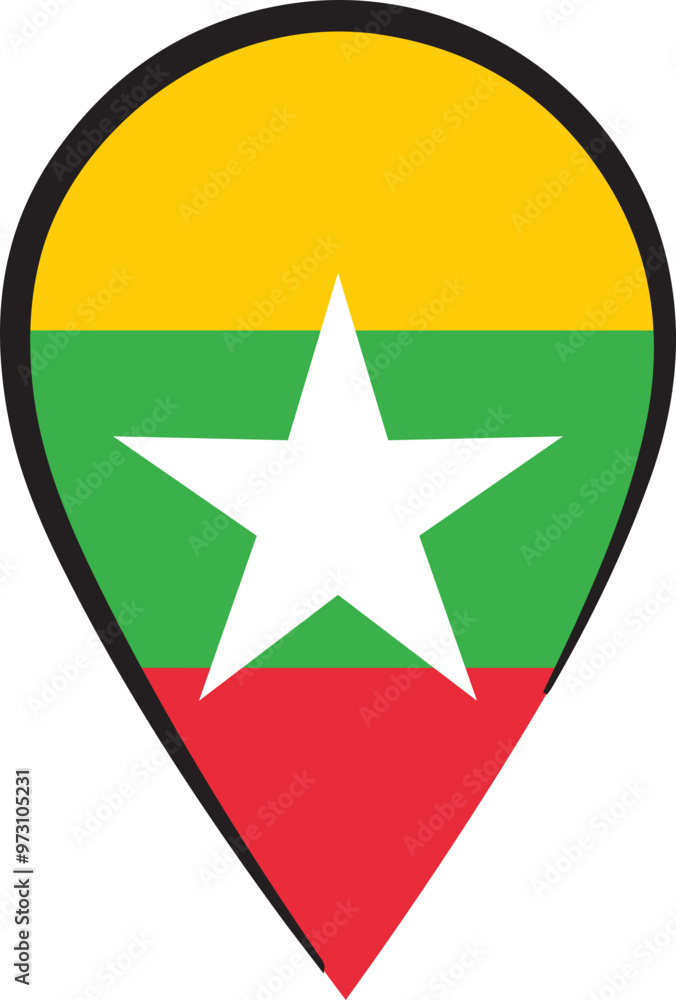 Myanmar Flag Pin Myanmar Flag Pin