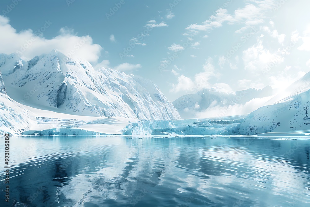 custom made wallpaper toronto digitalA icy landscape mountain range with clouds in the sky