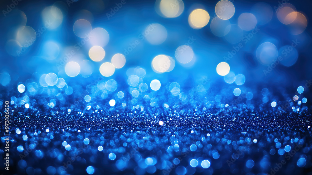 Shimmering Blue Glitter Backdrop with Soft Bokeh Effects Shimmering Blue Glitter Backdrop with Soft Bokeh Effects