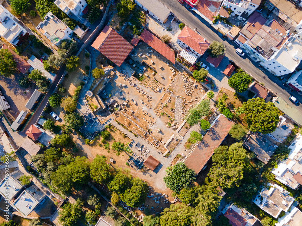 Naklejka premium The Halicarnassus Mausoleum Museum aerial panoramic view in Bodrum in Turkey