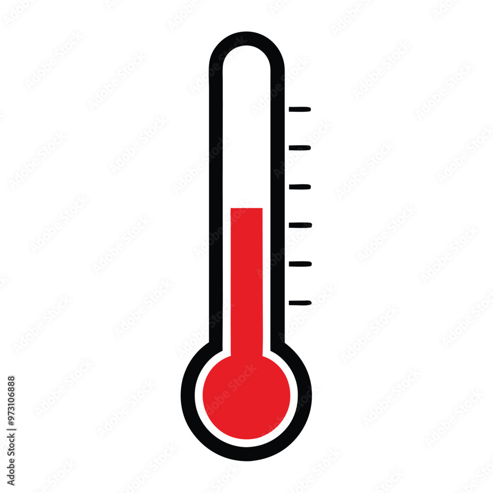 a black and red temperature measuring icon ,vector illustration silhouette, isolated white background a black and red temperature measuring icon ,vector illustration silhouette, isolated white background