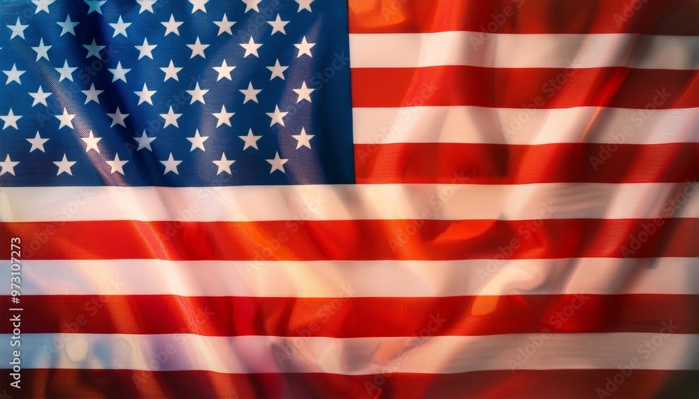 Isolated American flag with depth of field showcasing stars and stripes in vibrant colors Isolated American flag with depth of field showcasing stars and stripes in vibrant colors