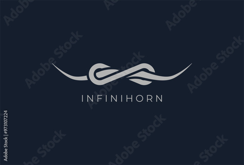 Infinity horn Logo, infinity with horn combination design logo, vector illustration