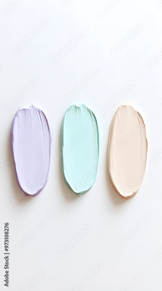 Fototapeta premium Pastel Colored Paint Strokes on White Background, Abstract Image, Texture, Pattern Background, Wallpaper, Cover and Screen of Smartphone, PC, Laptop, 9:16 and 16:9 Format