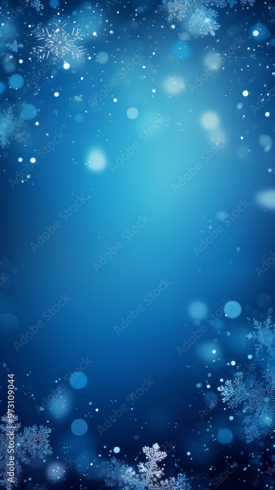 Snowflakes and bokeh lights creating a winter holiday background Snowflakes and bokeh lights creating a winter holiday background