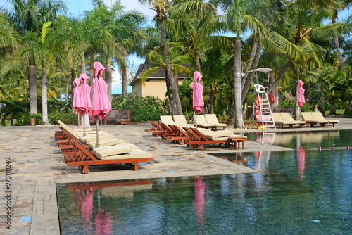 Africa, picturesque area of La Pointe Aux Canonniers in Mauritius photo