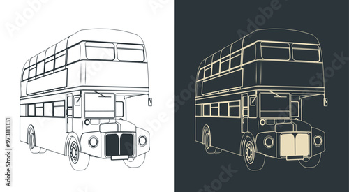 Double decker bus sketches