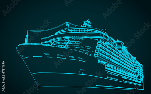 Large cruise liner close up
