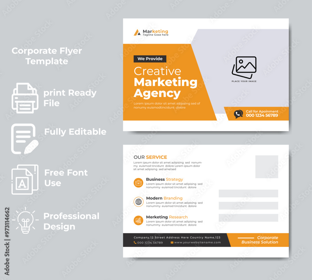 Creative Postcard Design Corporate Template Creative Postcard Design Corporate Template